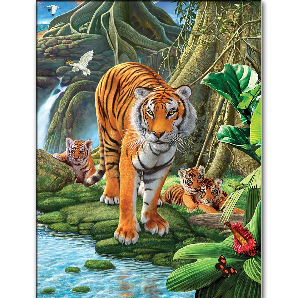 Алмазная 5d мозаика сделай сам картина с изображением семьи тигра Набор для