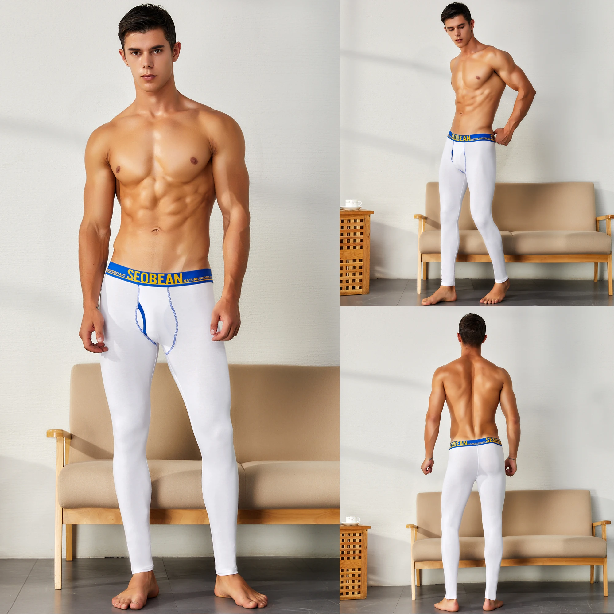 New Autumn Winter Underwear Men Cotton calzoncillos largos hombre Solid Long Johns Warm Thermal Underpants Sexy Pants leggings