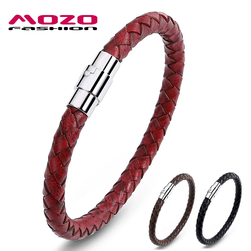 

NEW Trendy Men Charm Bracelets Red Rope Braided Bangle Simple Style Punk Women Jewelry Gifts 3 Colors