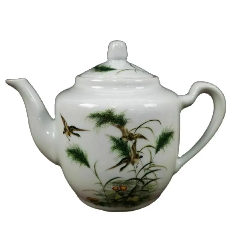 

China Old Porcelain Pastel Road Road High Rise Pattern Kung Fu Teapot