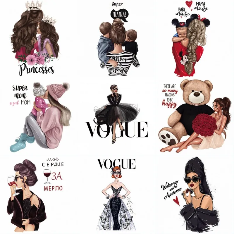 Русских девушек для мамы и ребенка королева железа на патчи теплопередачей DIY