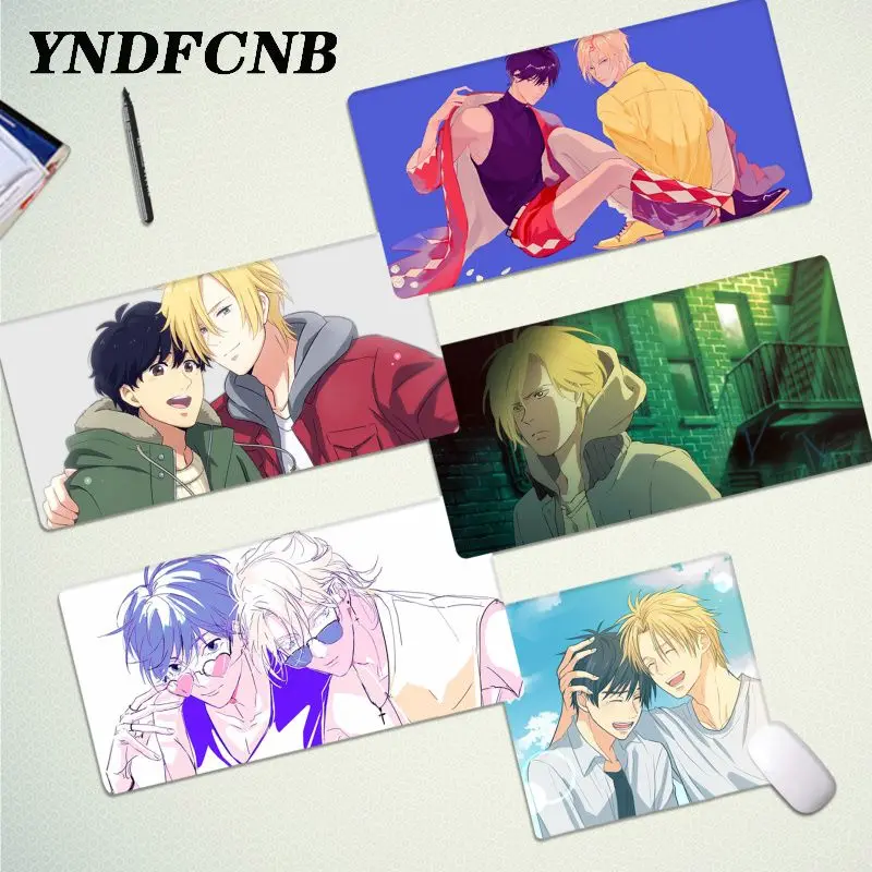 

YNDFCNB Banana Fish Anime Top Quality Natural Gaming mousepad Desk Mat for large Edge Locking Speed Version Game Keyboard Pad