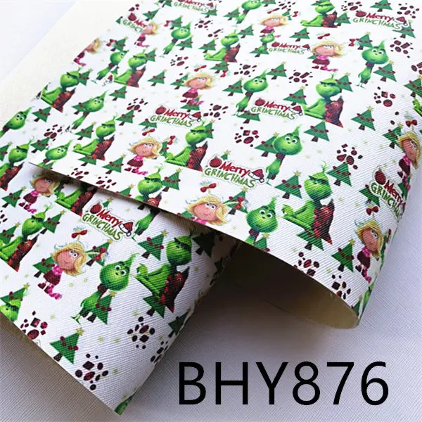 BHY876 A4 20*33 см мультфильм Рождественский персонаж Печать Синтетическая кожа ткань для DIY аксессуары BHY293 - Цвет: BHY876