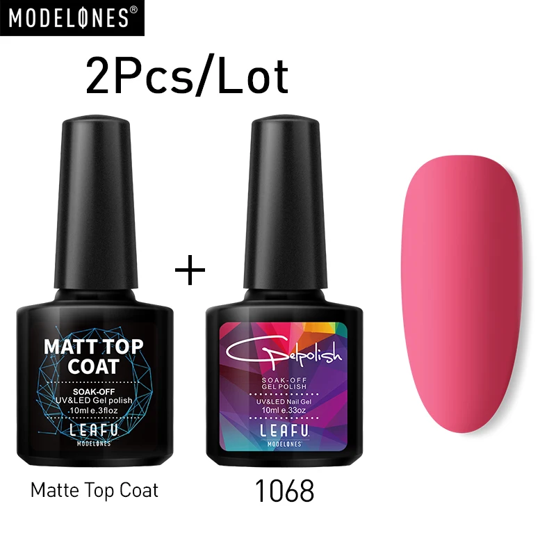 Modelones матовое верхнее покрытие Гель лак для ногтей долговечный цветной