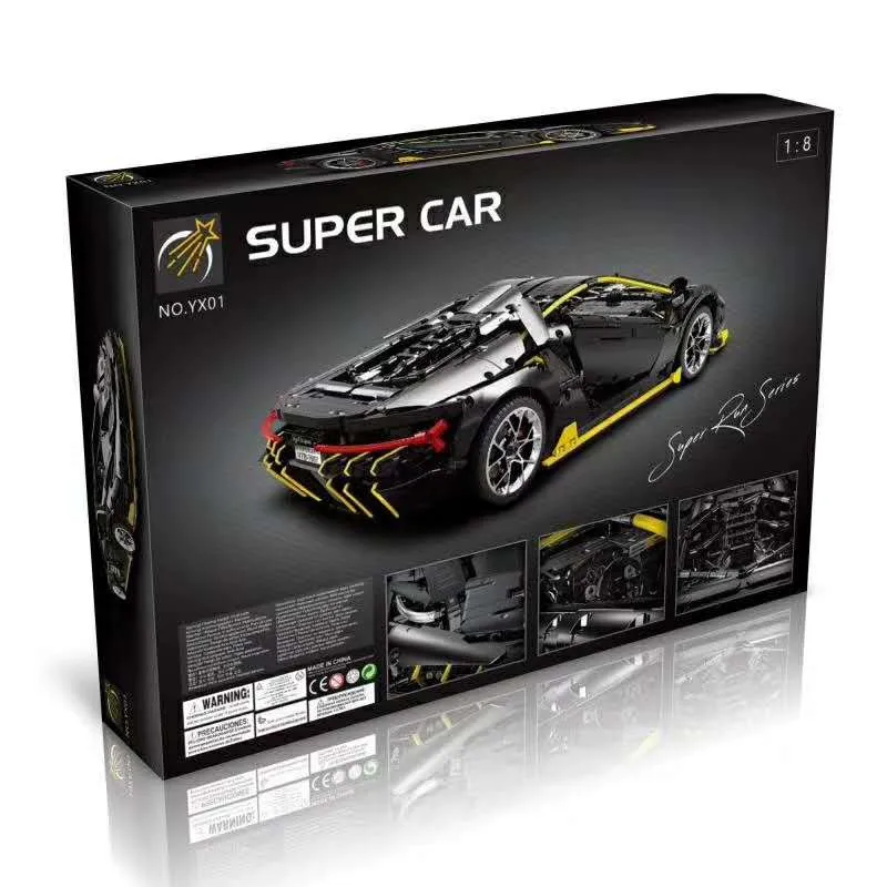 MOC Technic Супер гоночный автомобиль Aventador LP700-4 Roadste 1: 8 крутой черный 3823 шт Lamborghinis