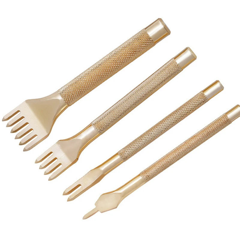 

Leather Hole Punches 1+2+4+6 Prong DIY Diamond Lacing Stitching Chisel Set U/V Shaped Groover Leather Edge Beveler Skiving Tools