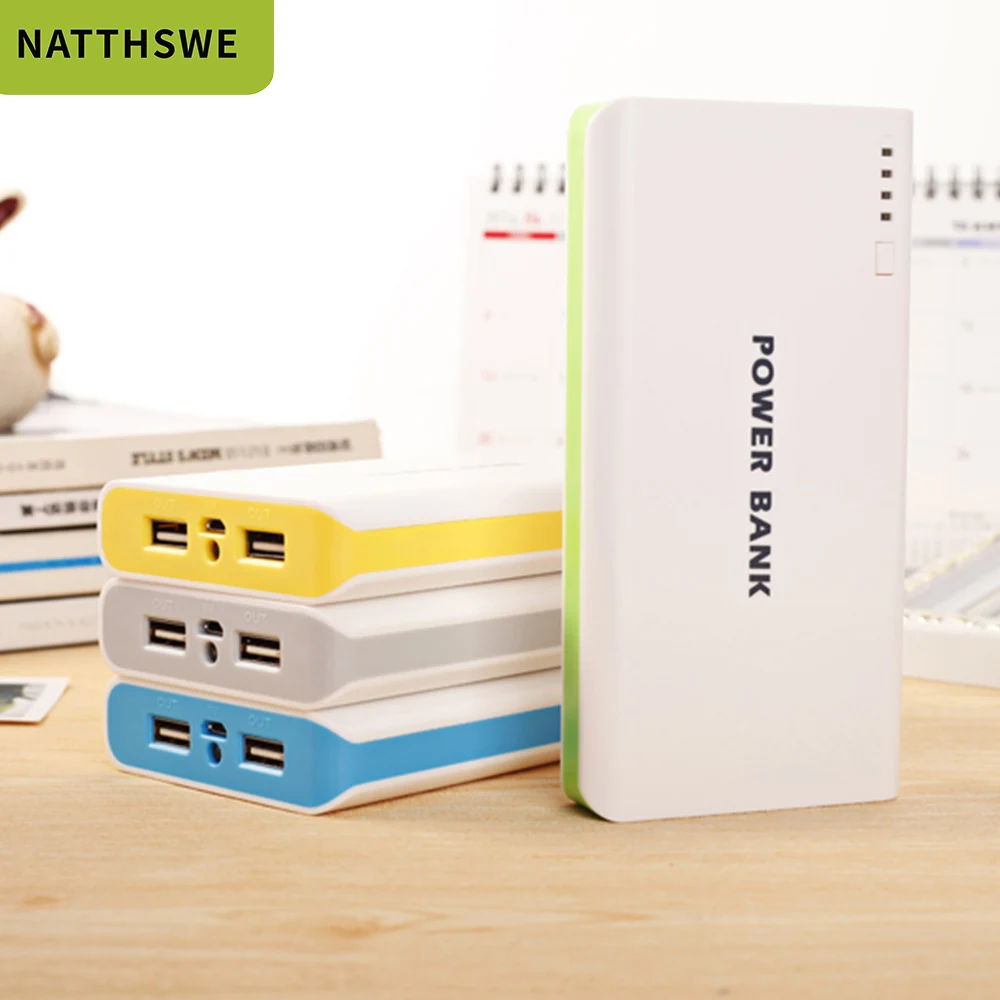NATTHSWE 20000 mAh High Capacity Power Bank Portable External Battery Fast Charging for Mobile Phones with Dual USB Ports | Мобильные