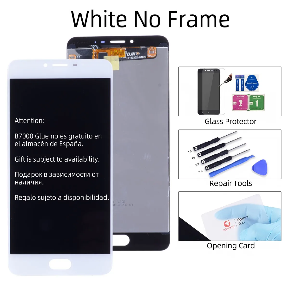 Дисплей для Meizu U20 в сборе с тачскрином на рамке 5.5'' черный белый - Цвет: No Frame White