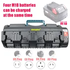 N14 N18 Li-Ion Батарея для Милуоки M18 14,4 V 18V Rapid Optimum 4-Порты и разъёмы 3A зарядный ток никель-металл-Замена Литий Батарея Зарядное устройство