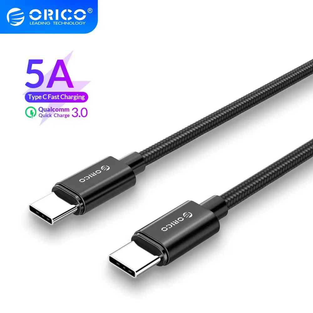Кабель Orico USB Type C to QC3.0 5A для Huawei Mate 20 Redmi K20 Note7 Quick Charge 3 0 кабель быстрой зарядки MacBook