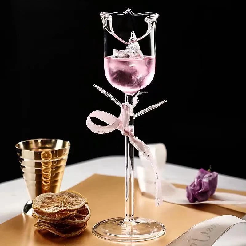 

2PCS/lot Web Celebrity Tall Rose Cocktail Glass Creative Glass Tall Glass Special Cocktail Glass Wine Glass