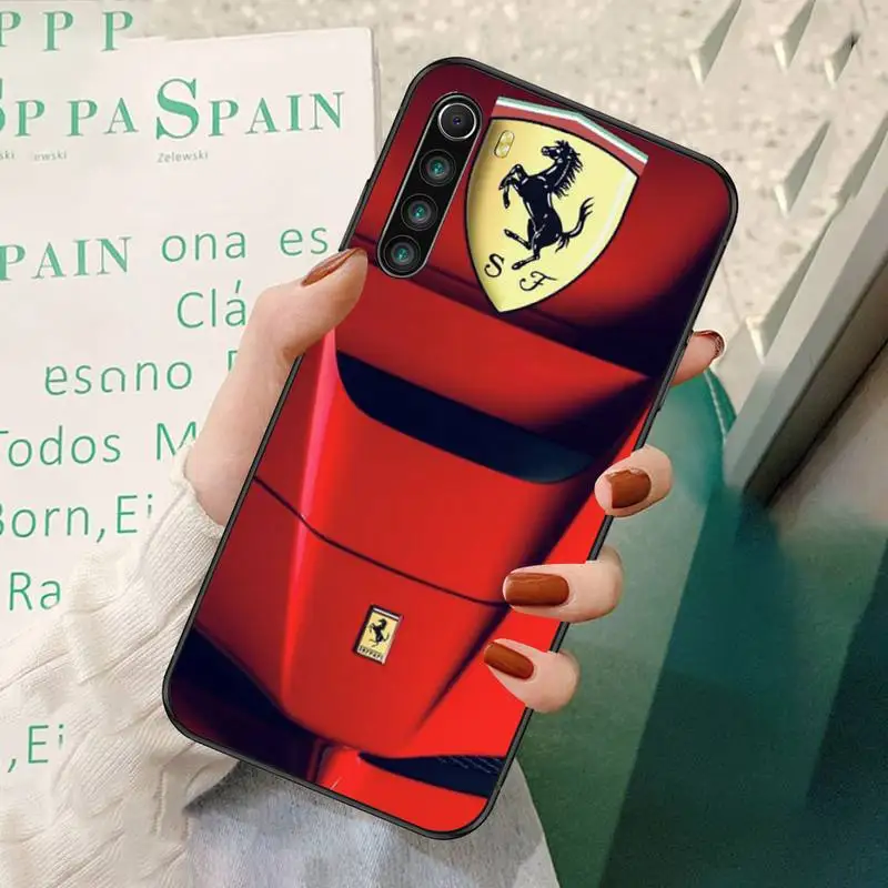 

Luxury Car Ferrari Black TPU Phone Case For Redmi 7 8 9 A K20 30 Pro Note 8 9 Pro 9s