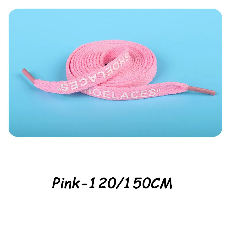 Pink Новые шнурки на плоской подошве, шнурки с логотипом на молнии, белые шнурки ручной работы, шнурки для кроссовок, шнурки для ботинок - Цвет: Pink