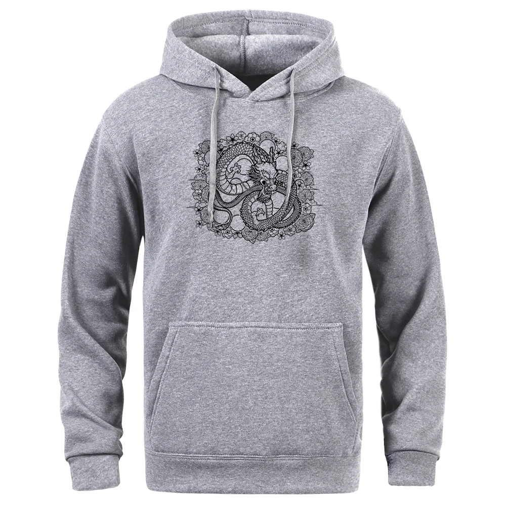 

Hot Sale Chinese Classical Dragon Print Men Hoodies Warm Casual Streetwear Thick Fashion Sweatshirts Oversized Fleece Male Hoody