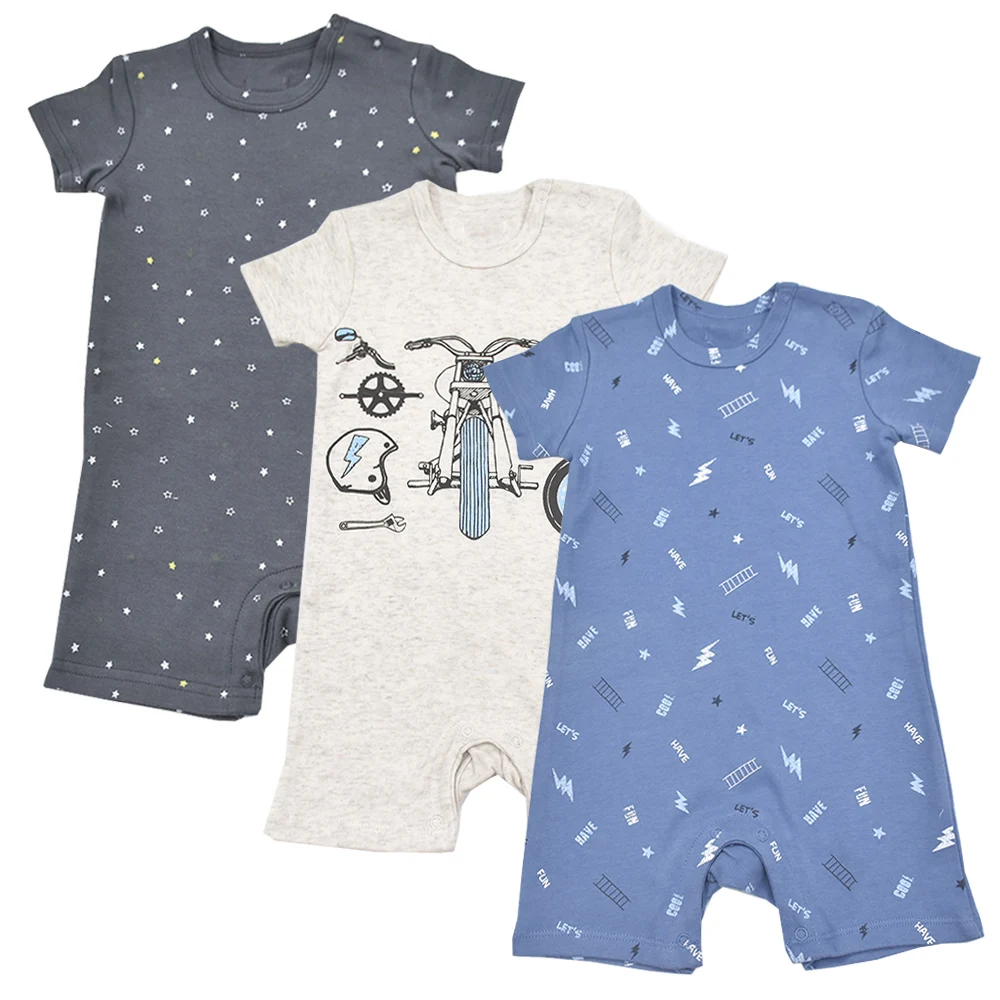 Комбинезон детский 3 шт./лот хлопковый с коротким рукавом | Детская одежда и обувь