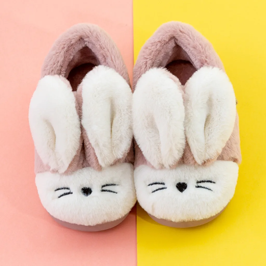 Хлопковая обувь для малышей младенцев из флока с милым мультяшным Кроликом