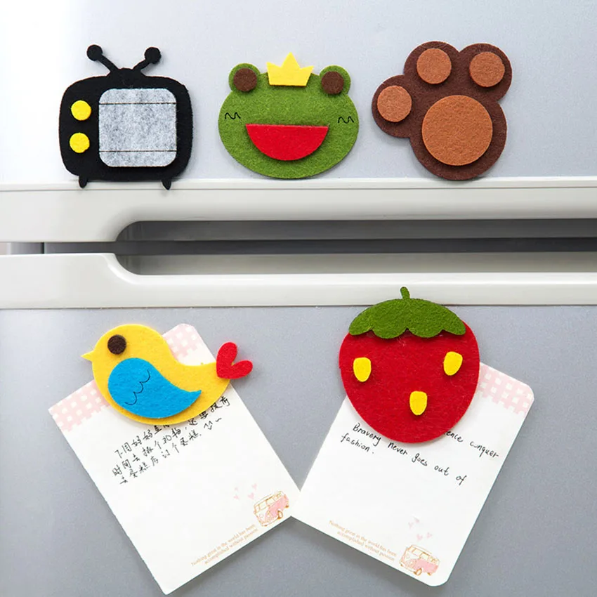 1 предмет Мультяшные наклейки с животными магниты на холодильник Милая Войлок