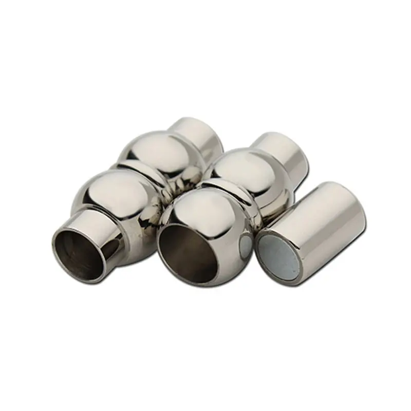

1pc/lot High Quality Round Stainless Steel Strong Magnetic Clasps Cord Ends Fits Dia Round 5mm Leather Cord Jewelry Making F2283