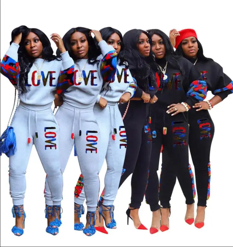 Новые зимние женские спортивные костюмы с круглым вырезом полный рукав топы