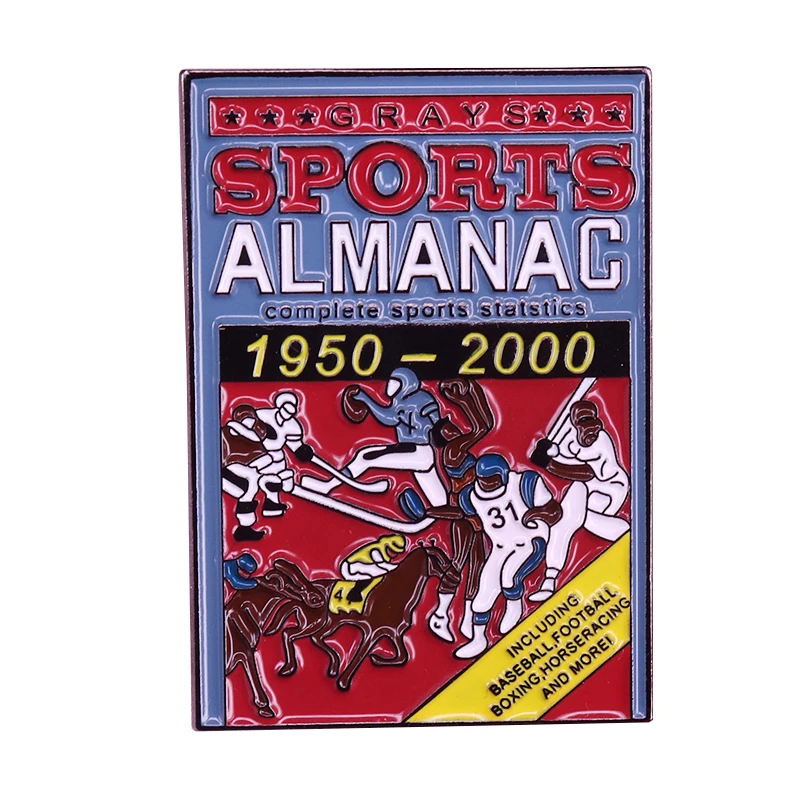 Grays Sports Almanac Enamel Pin  Back 2 The Future Themed Badge Sci-Fic Film Jewelry