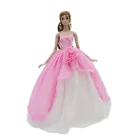 11 5 doll clothes fashion pink white doll dress for barbie accessories off shoulder lace wedding party gown 16 bjd clothes toy
