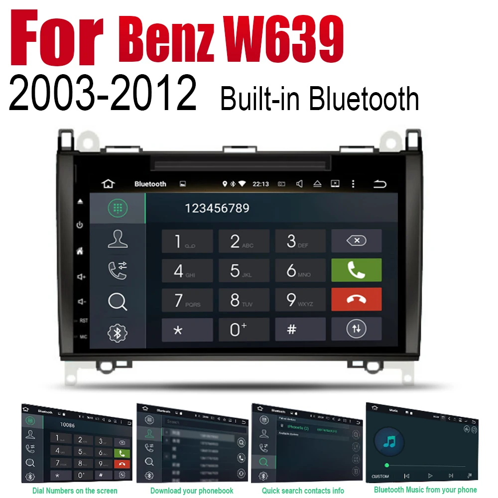 Android 2 Din Авто Радио DVD для Mercedes Benz W639 2003 ~ 2012 NTG автомобильный мультимедийный плеер