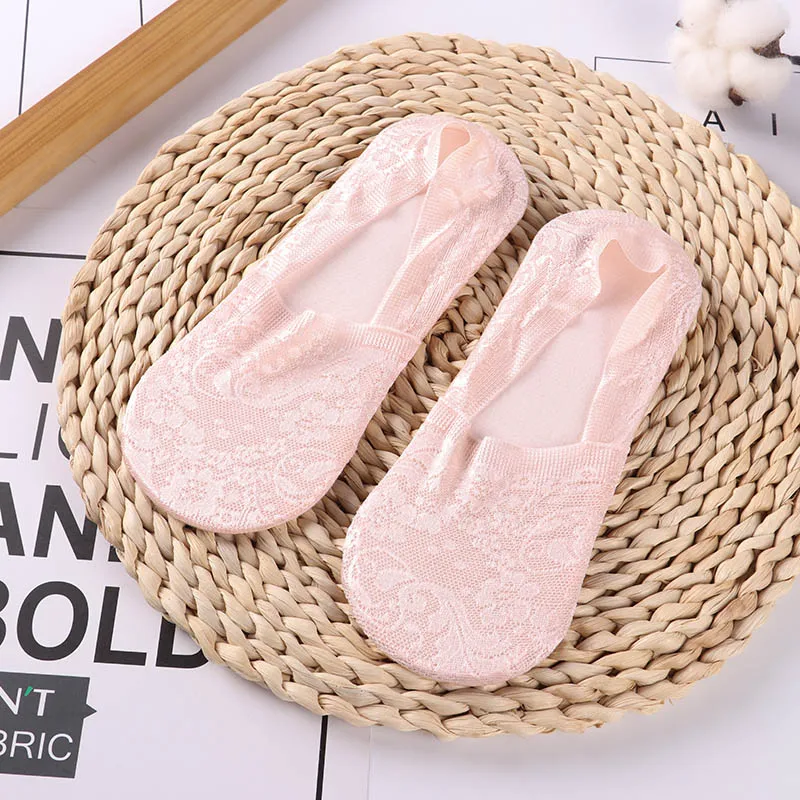 2 pairs as pic 1/2 пар модные женские носки для девочек летние носки Стиль кружевное платье с ц веточным рисунком короткие носки противоскользящ ие Невидимый лодыжки носки с принтом носки-Тапочки - Цвет: 2 pairs as pic