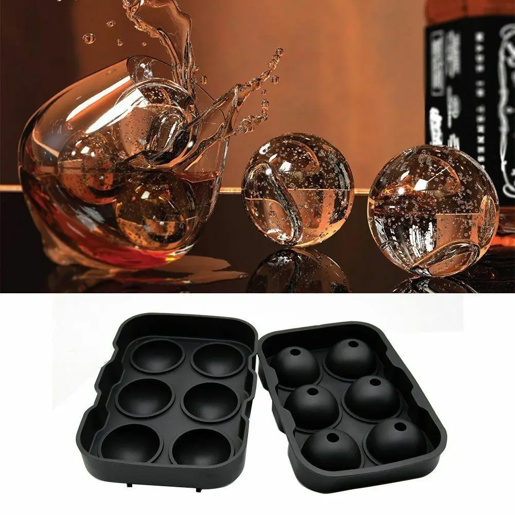 

ICE Balls Maker Round Sphere Tray Mold 6 Hole Cube Ball Cocktails Silicone For Whiskey