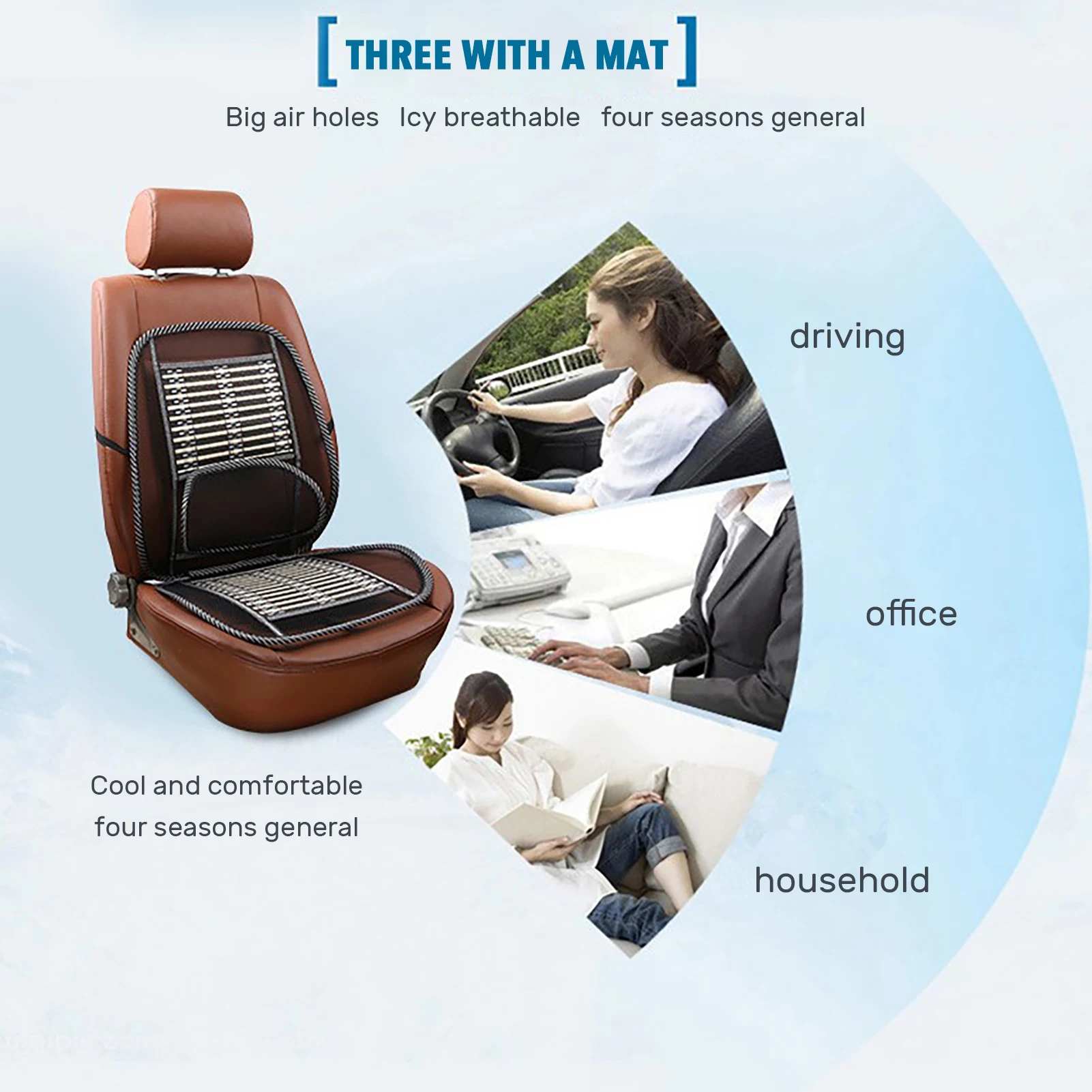 

Car Seat Back Cushion Breathable Lumbar Support Pad Office Chair Mesh Steel Wire Ventilate Cushion For Car Interior Accessories