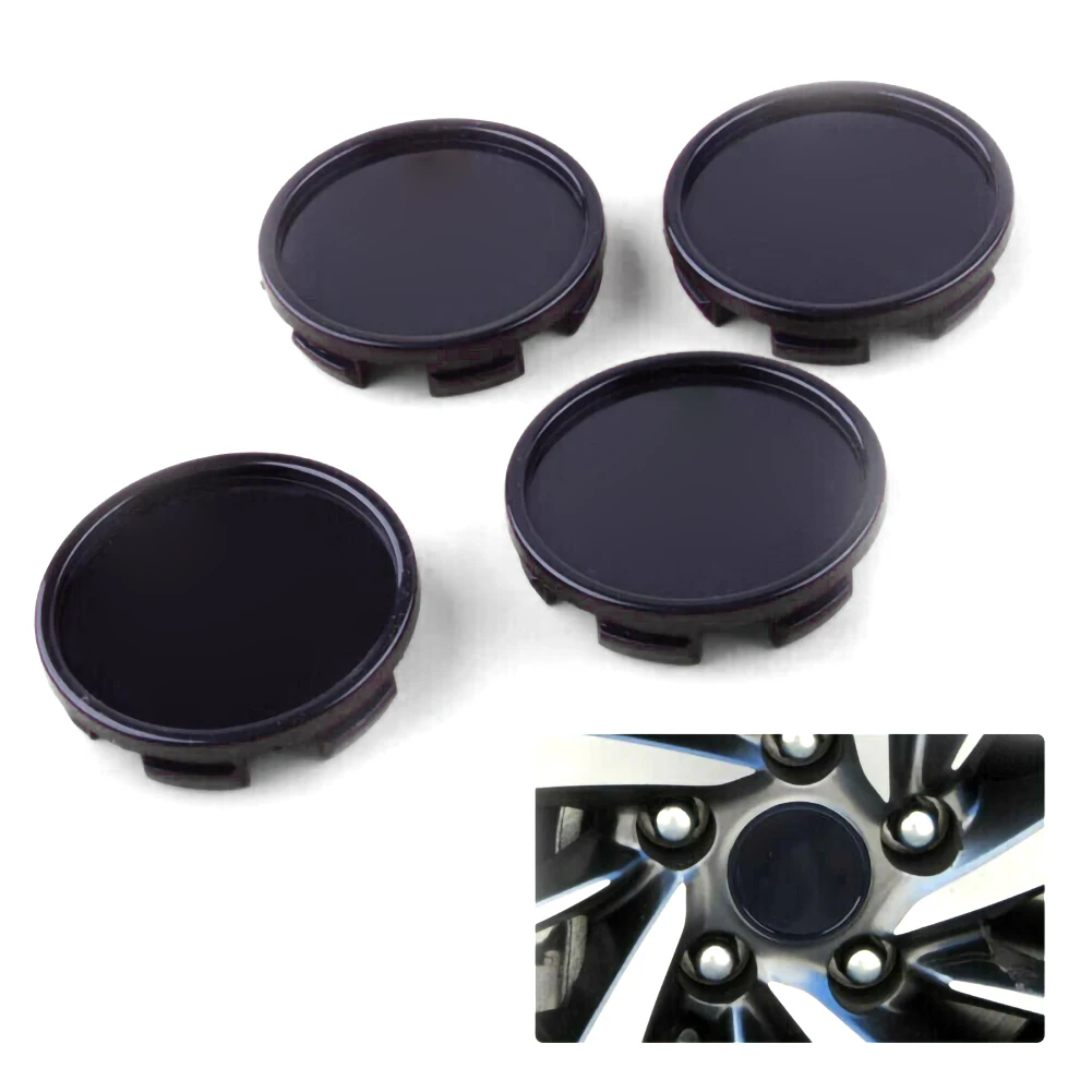 4pcs 58MM Black Chrome Plastic Flat Surface Car Wheel Center Hub Caps Cover Auto Rim Tire Hubcap | Автомобили и мотоциклы