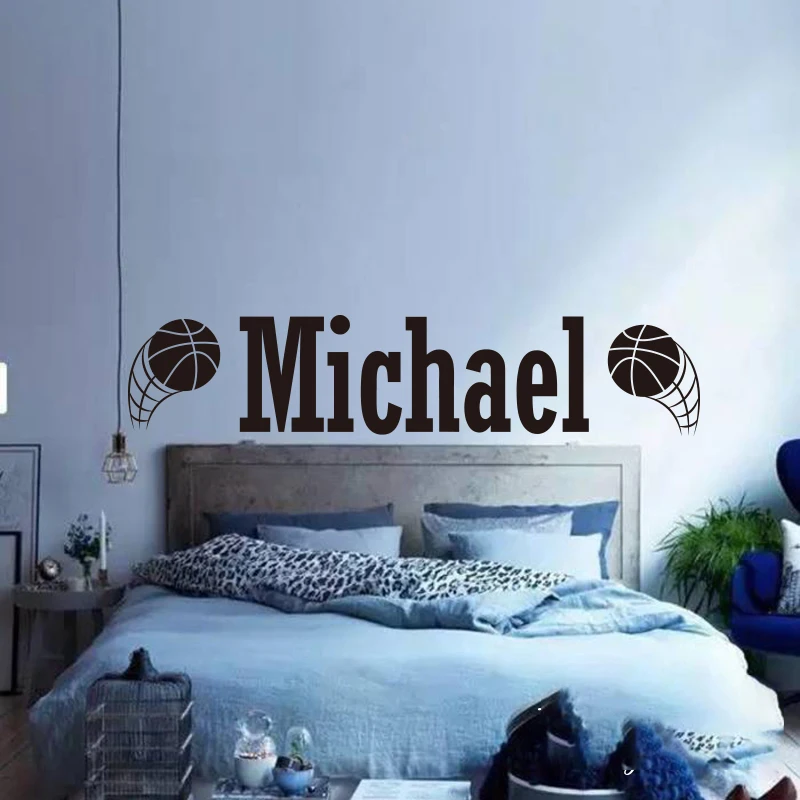 

Custom Name Basketball Wall Sticker Personalized Basketball Name Wall Decal Home Decor 2946 Room DIY Vinyl Boy Kids Modern