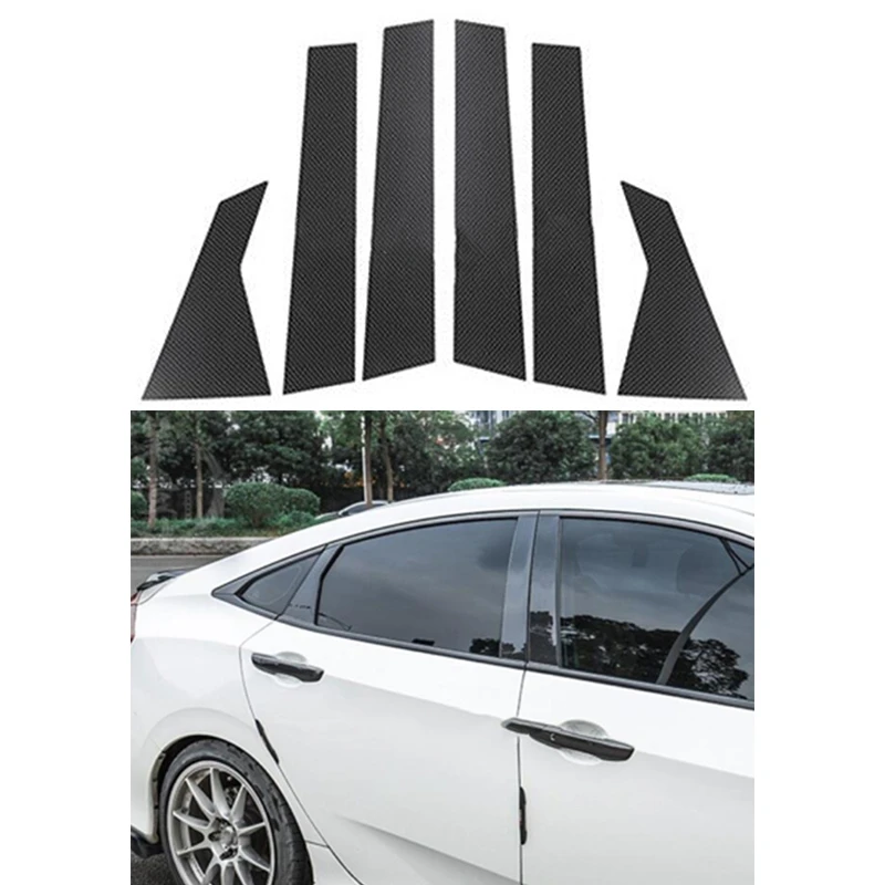 Углеродное волокно черная дверь столб крышки планки для Honda Civic 2016 2017 2019| |
