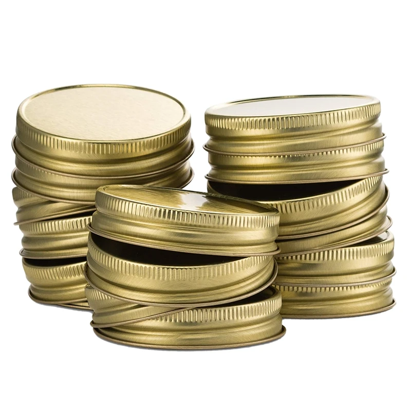 

24 пачки Mason Jar крышки регулярные рот герметичность безопасный Mason хранения Твердые крышки (золото)