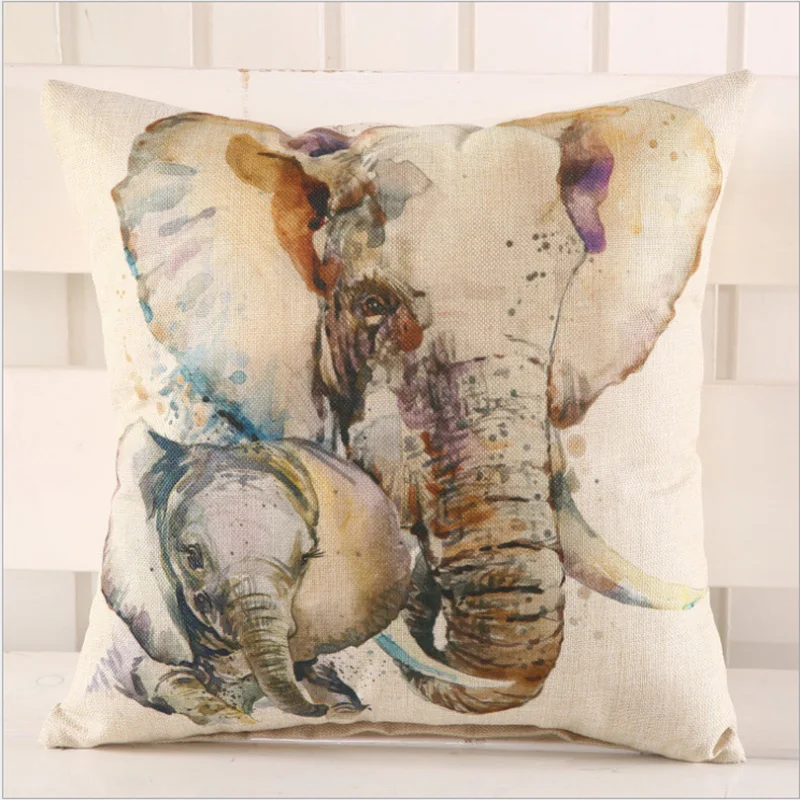 

Home Decor Linen Animal Pillow Cover Cushion Cases for Sofa LivingRoom Chair Black White Plaid 45x45cm Pillow Case Decorative