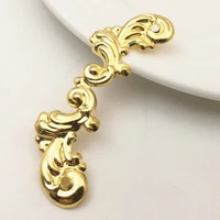 10 pieces 6121mm gold color metal filigree flowers slice with 3 holes ancient retro style charms base settings diy jewelry