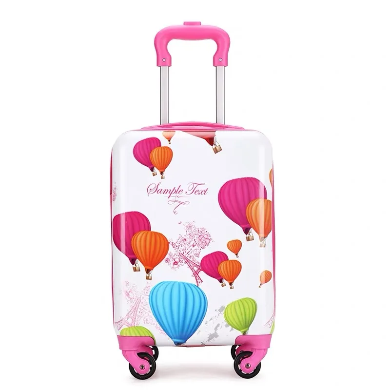 Cartoon Suitcase 18,5 дюймов детский мультяшный чемодан на колесиках, детская тележка на колесиках для багажа компьютера, для девочек, чемодан для путешествий, милый багаж для детей - Цвет: Cartoon Suitcase