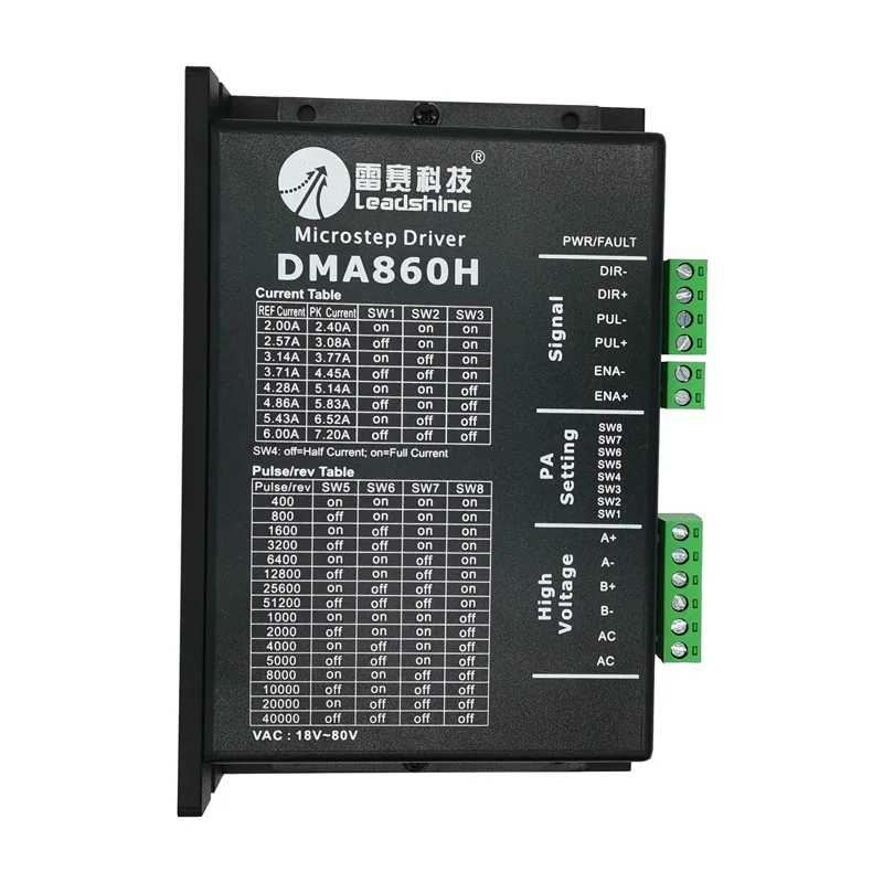 Leadshine Dma860h Driver de Passo Dsp Microstep Driver Ac18 80 80v Dc2480v Fase Acionador do motor