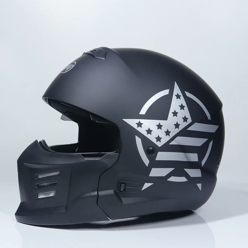 Motorcycle retro Helmet Cruiser Touring Riding Motorbike Full Face Safety Casque Moto Casco | Автомобили и мотоциклы