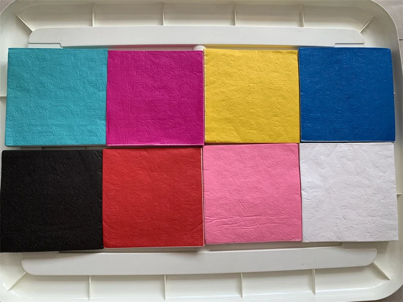 Бумажные салфетки с 3d-тиснением элегантные тканевые цветами желтого розового