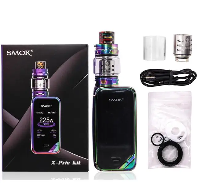 SMOK X-PRIV набор электронных сигарет 225 Вт X PRIV Box Mod с TFV12 Prince Tank 8 мл испаритель VAPE SMOK XPRIV Kit - Цвет: Rainbow no Gift