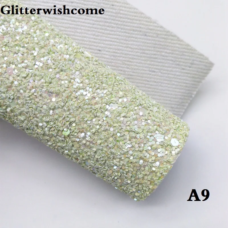 A9 Glitterwishcome 30X134 см мини-рулон синтетическая кожа, массивная блестящая кожа, искусственная ткань из искусственной кожи винил для бантов, GM034 - Цвет: A9