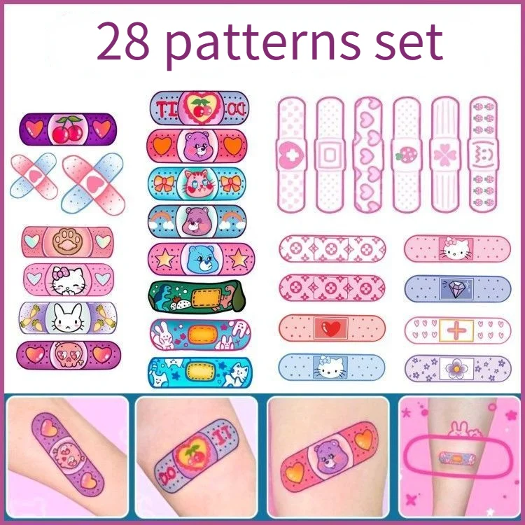 1 шт. 28 шаблонов милые временные татуировки в стиле анимации кавайные водостойкие