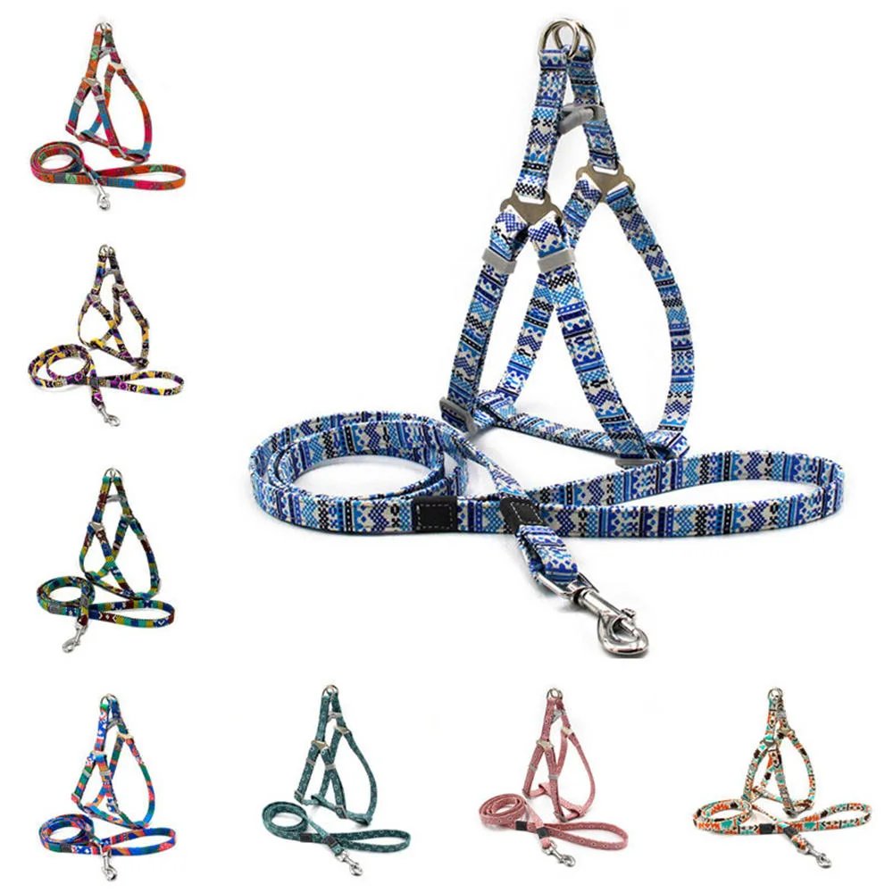 

Reflective Adjustable Nylon Cat Harness Leash Set Kitten Vest Pet Walking Training Leash Lead for Small Medium Boho Style