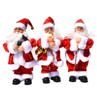 2022 electric doll playing the saxophone santa claus swing hold candles christmas ornaments and new year gifts home decor 30 cm
