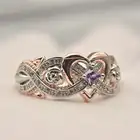 Женское кольцо из розового золота, с двухцветным Цирконом