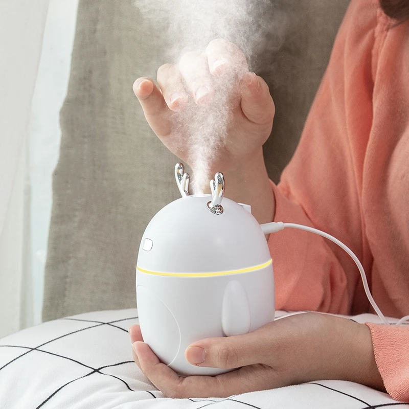 

Lovely Deer Air Humidifier USB Ultrasonic Cool Mist Maker Fogger LED Light 3 in 1 Mini Aroma Diffuser Essential oil Humificador