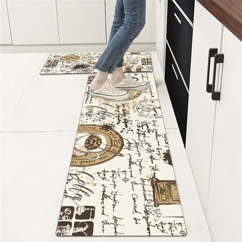 home decoration long kitchen mat pvc anti slip waterproof oil proof entrance doormat hallway geometric bath mat bathroom rugs free global shipping