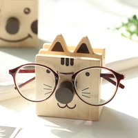 stationery solid wood cute animal multi function pen holder glasses frame creative desktop storage rack mobile phone holder