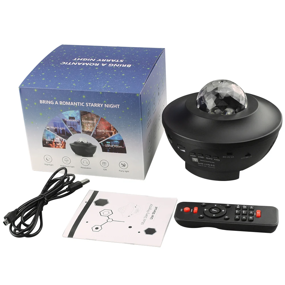 Атмосферный светодиодный проектор Звездный Ночной светильник с музыкальным
