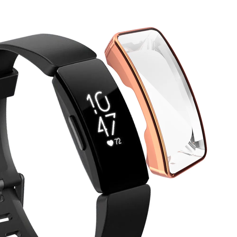 Champagne gold Мягкий чехол из ТПУ Для Fitbit Inspire, 10 цветов, чехол для часов, защита экрана, аксессуары для умных часов, для Fitbit Inspire Hr - Цвет: Champagne gold
